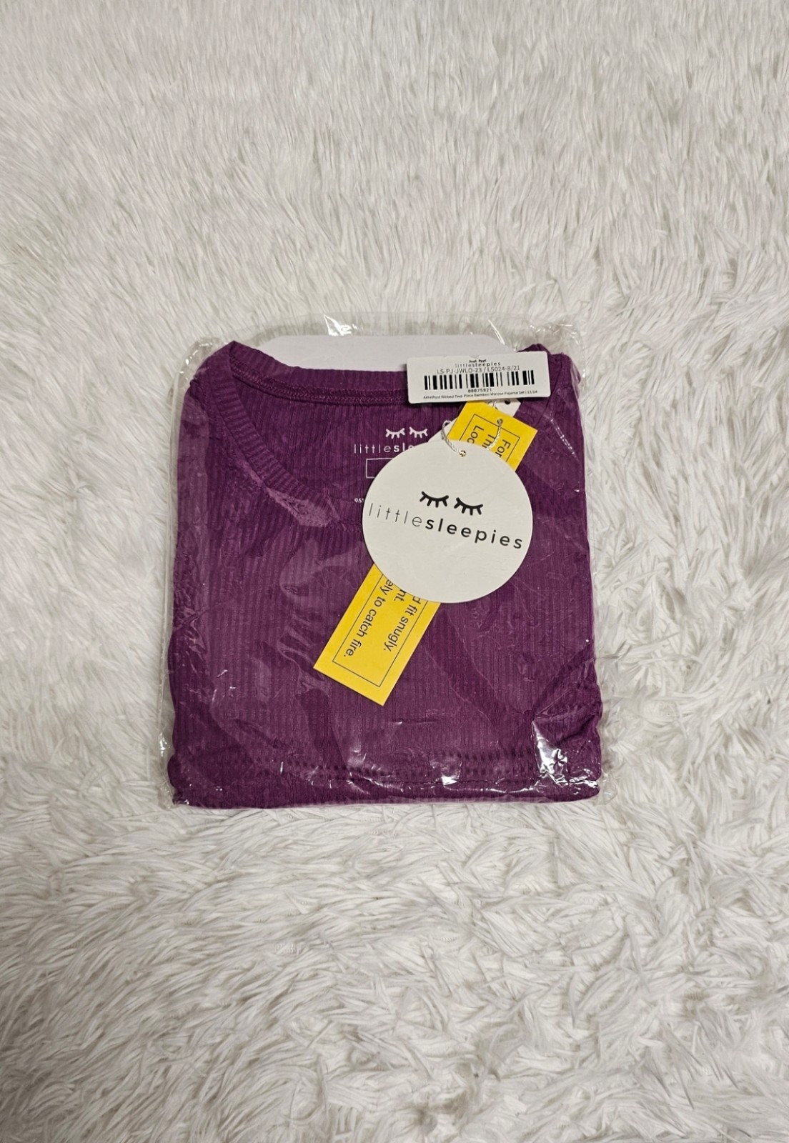 Little Sleepies AMETHYST RIBBED Two Piece Long Sleeve Pajama Set 12/14 NIB