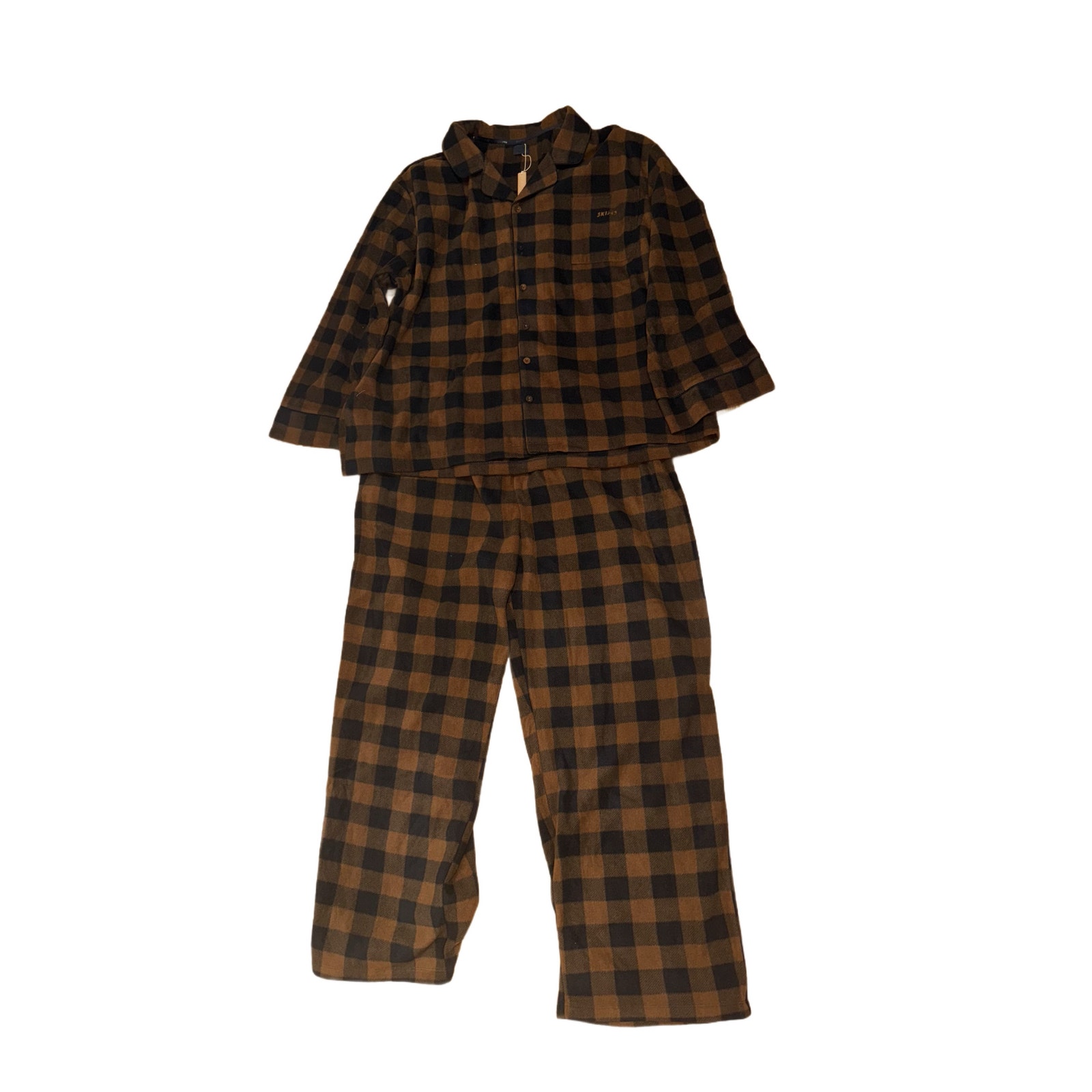 Skims Size 4X Plaid Sleep Set Jasper Buffalo Check Holiday Brown PJ NWT pajamas