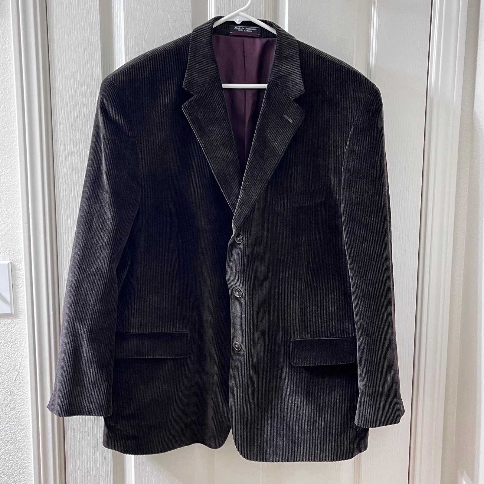 Coconut Grove Brown Corduroy Dress Coat Sport Coat Blazer Cotton Men's Size 46R