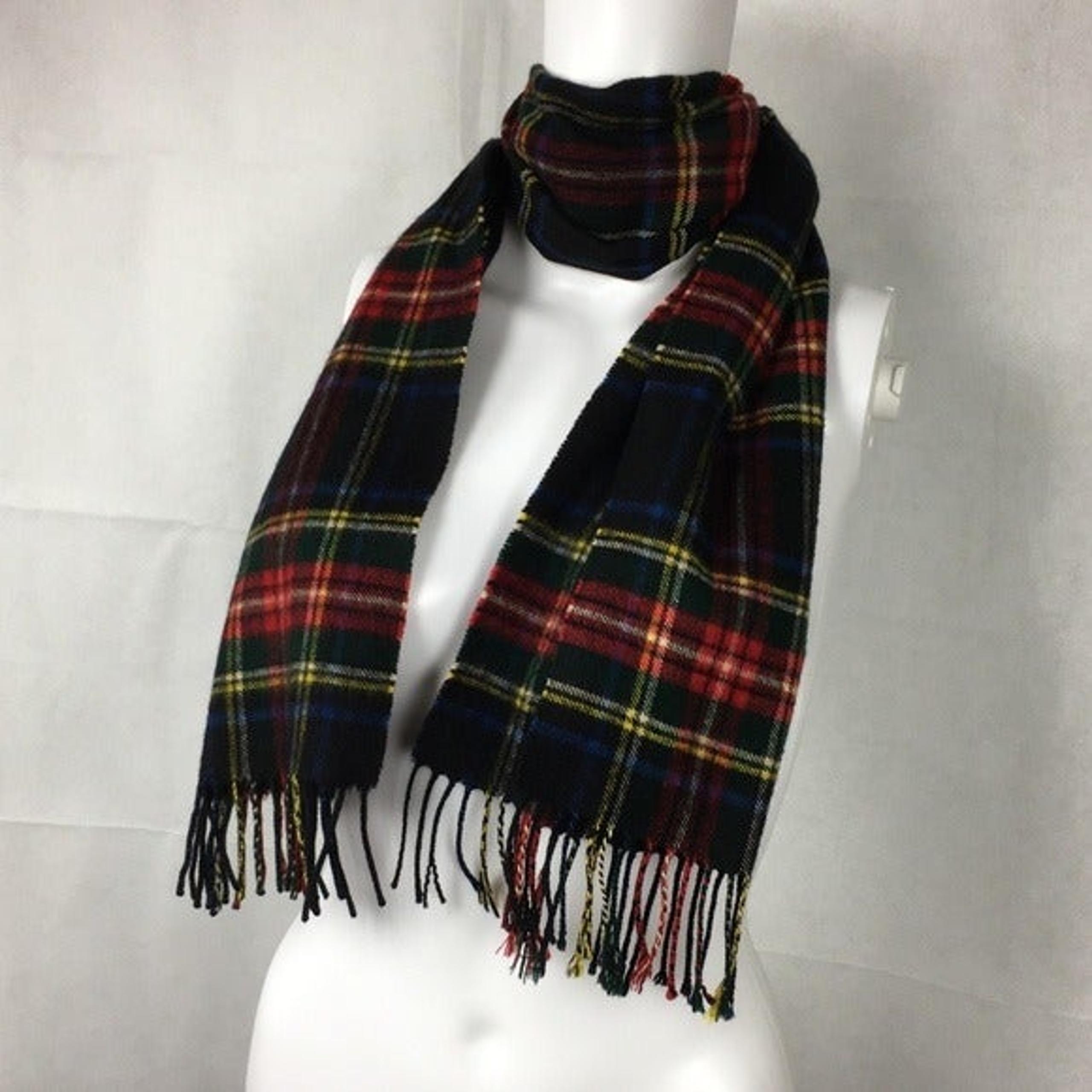 Saks Fifth Black Stewart Cashmere Scarf