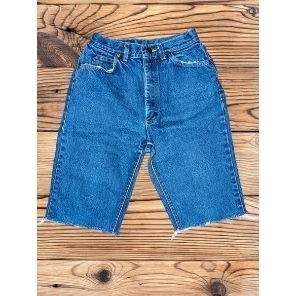 D3 Vtg MR Lee Jeans Cutoff Denim Shorts Jorts Size 2 Women's Baggy USA Union