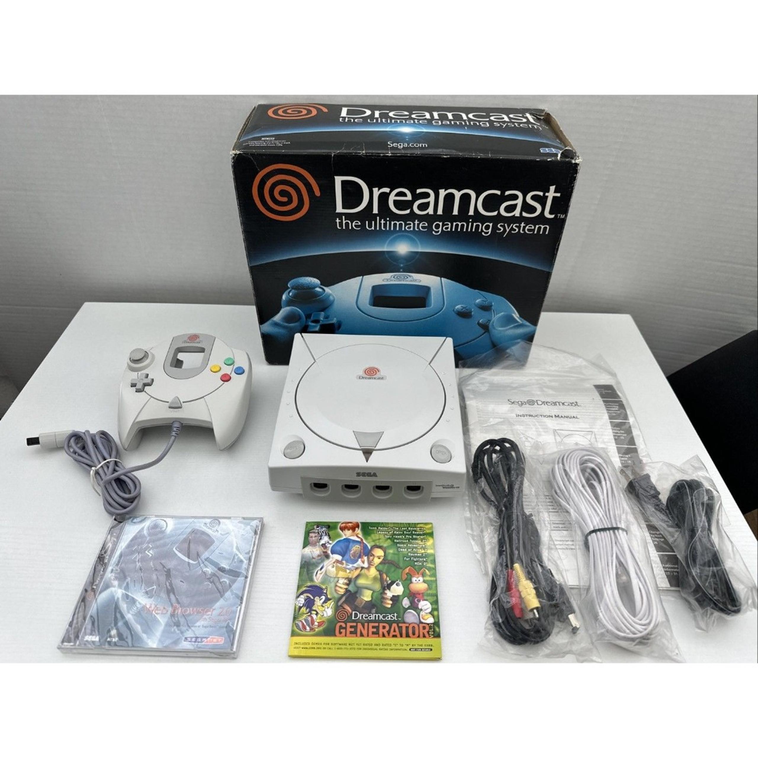 SEGA Dreamcast Launch Edition Home Console White With Box Manual And Controller