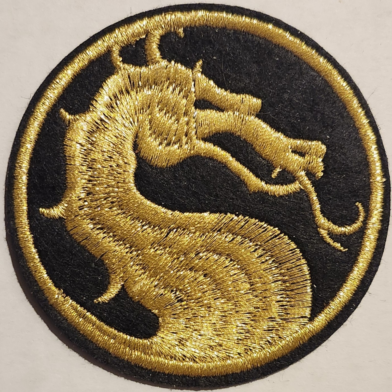 Mortal Kombat Golden Dragon embroidered Iron on patch 6 ct.