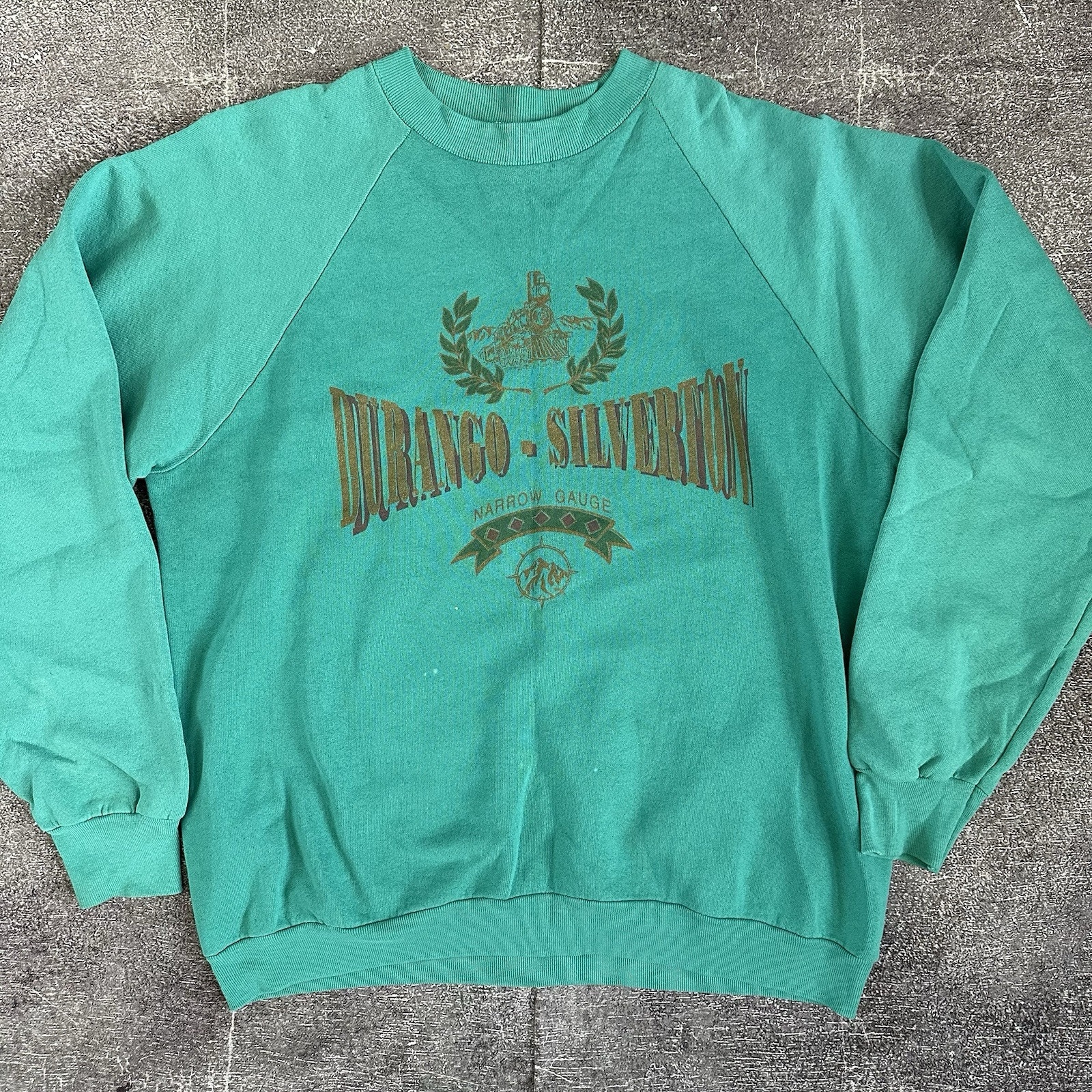 Men's Vintage 90s Durango Silverton Narrow Gauge Train Crewneck Sweatshirt Sz XL