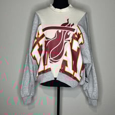 Miami Heat NBA Basketball Antigua Cropped Sweatshirt Grey, Size M, NWT