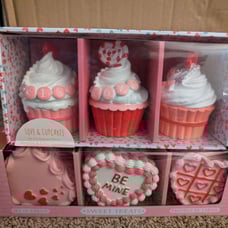 Love & Cupcakes and Sweet Treats boxed Valentine's Day cupcakes & cake decor set