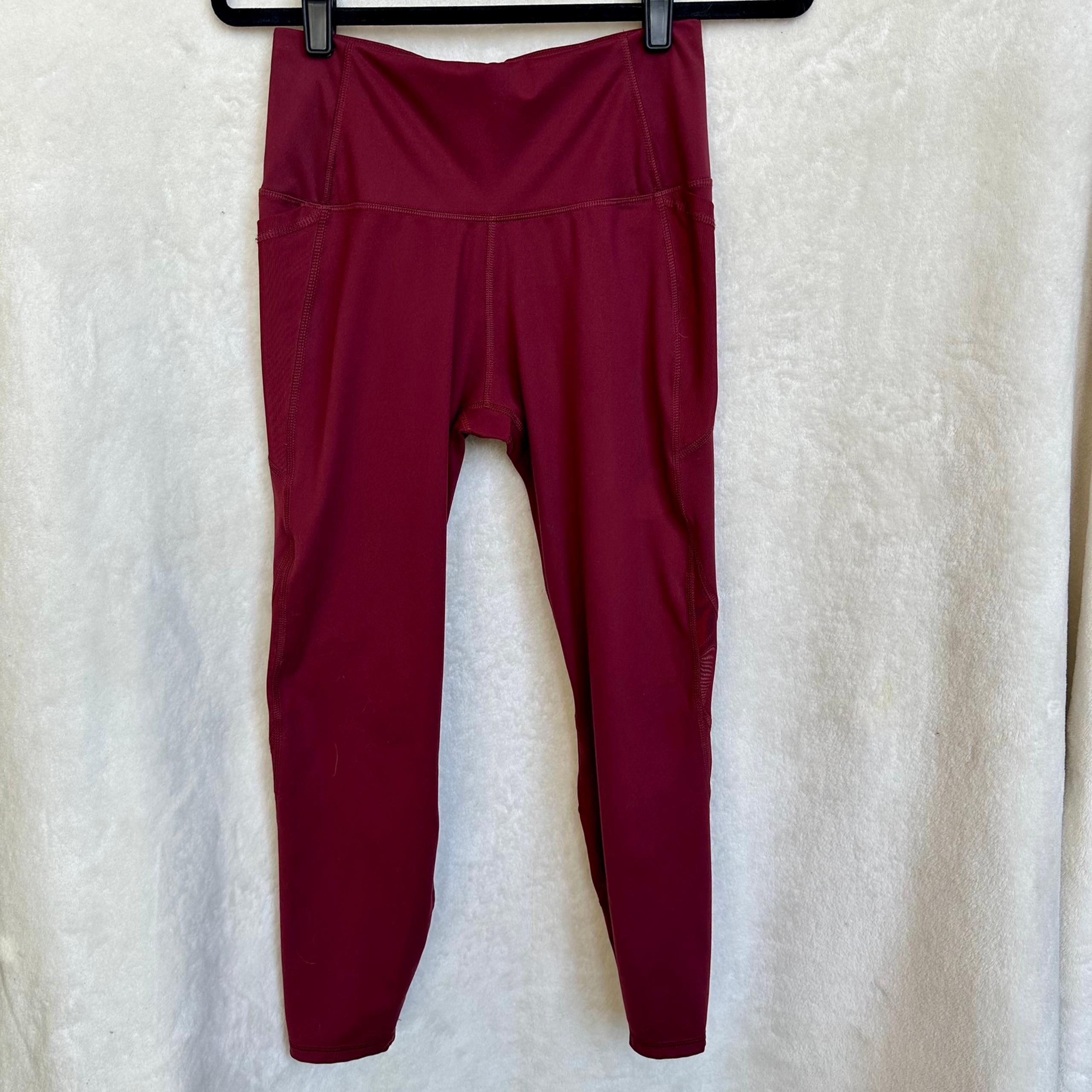All in Motion Womens High-Rise Maroon Leggings Size Medium