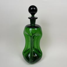 MCM Vintage 1960's Holmegaard Glass KLUK KLUK Jacob Bang Green Decanter Stopper