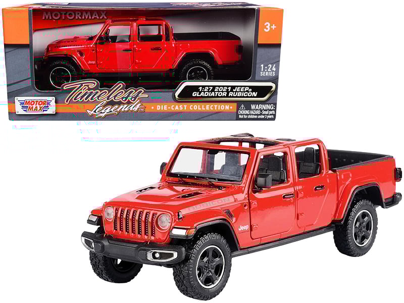 2021 Jeep Gladiator Rubicon (Open Top) Pickup Truck Red 1/24-1/27 Diecast Model