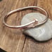 B2922 nail rose gold tone hinge bracelet
