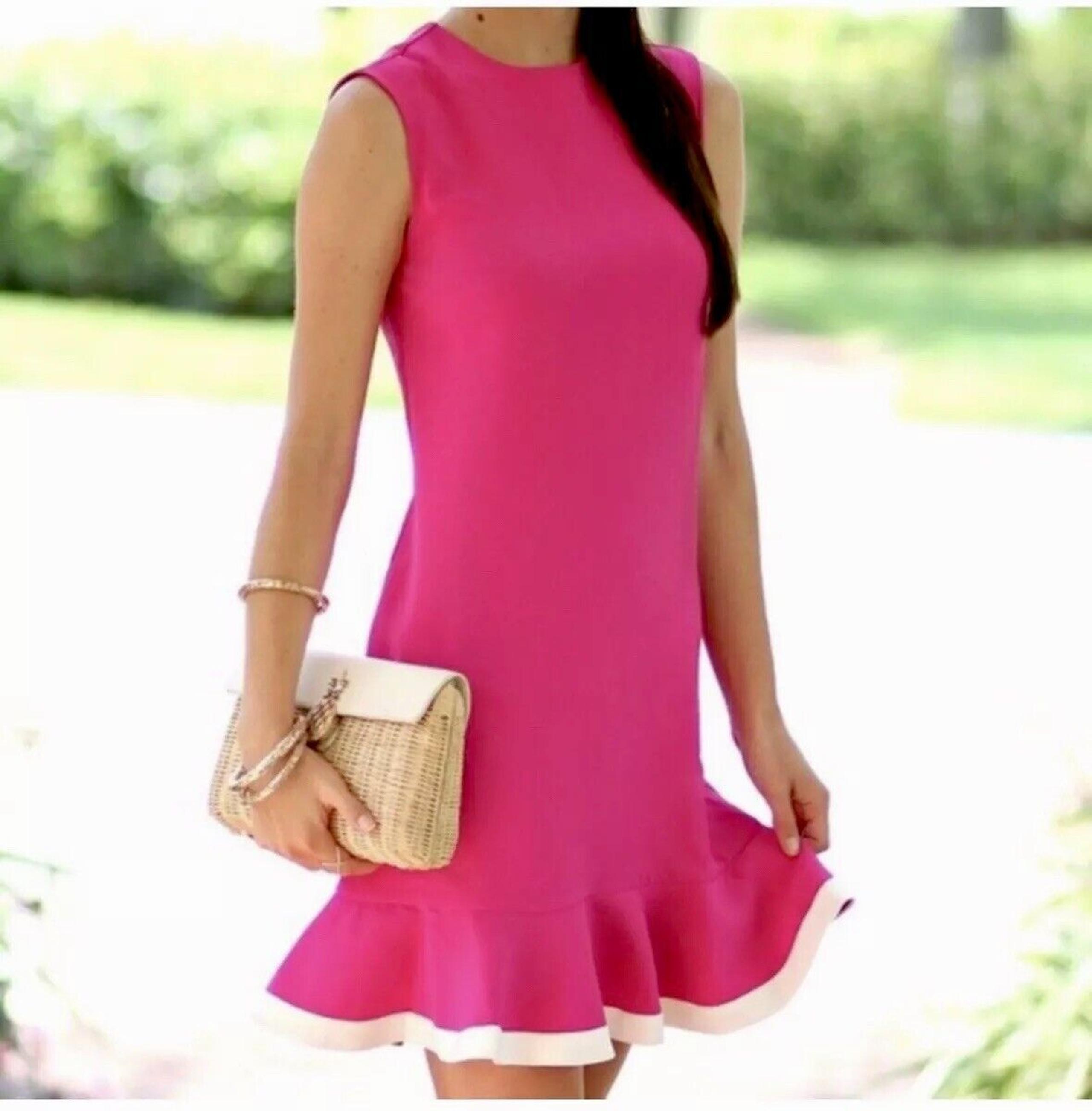 Victoria Beckham for Target 2X Pink Mini Dress White Trim Mod NWT