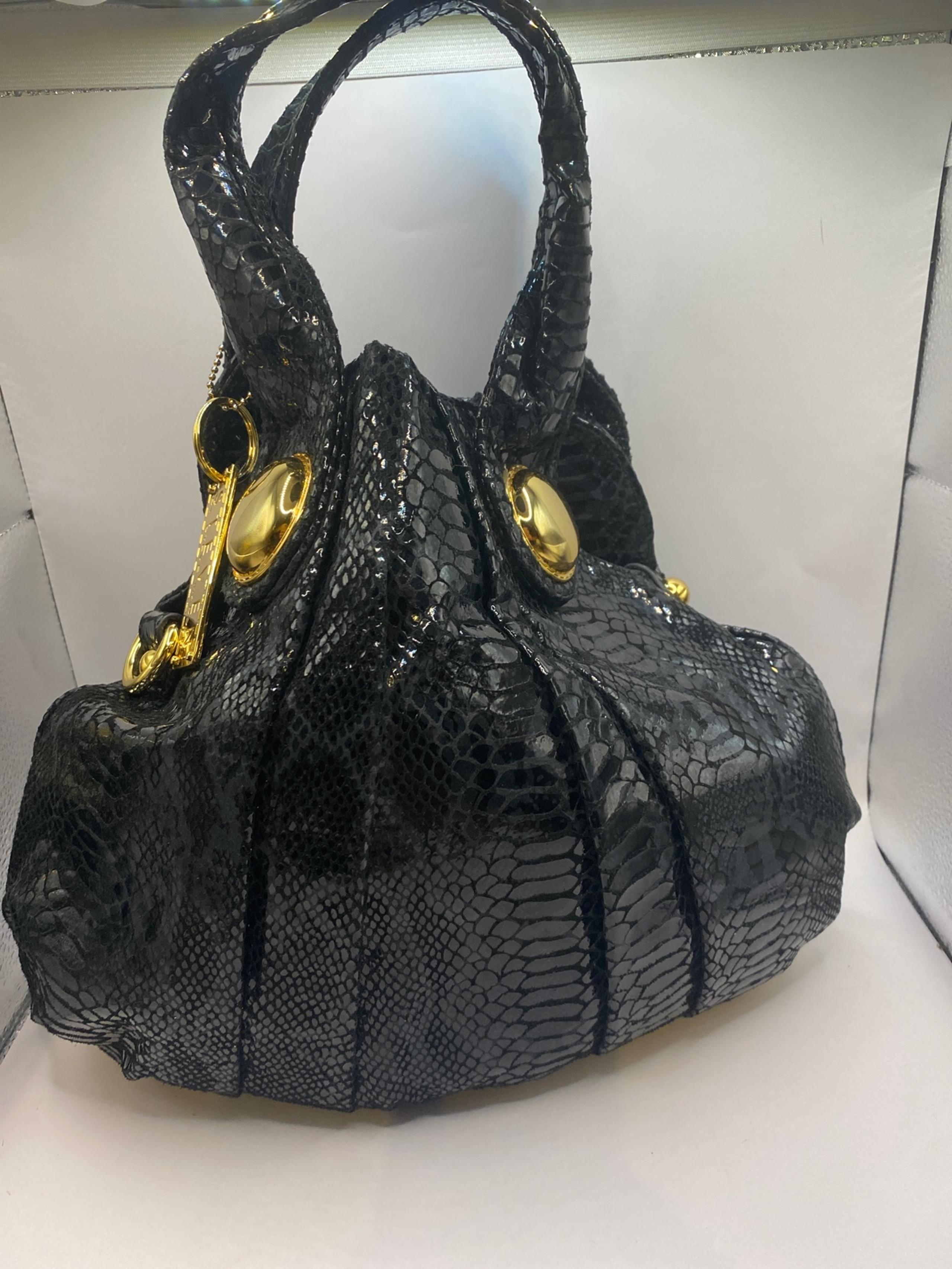 STEVEN By Steve Madden Large Black Leather Hobo Shoulder Tote Handbag
