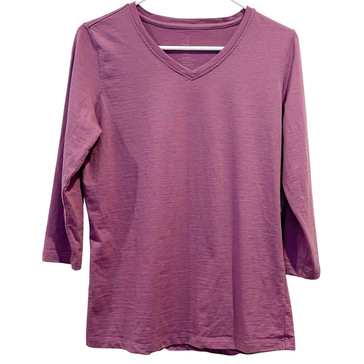 WOOLX Elena 3/4 Sleeve V Neck All Season Size Small