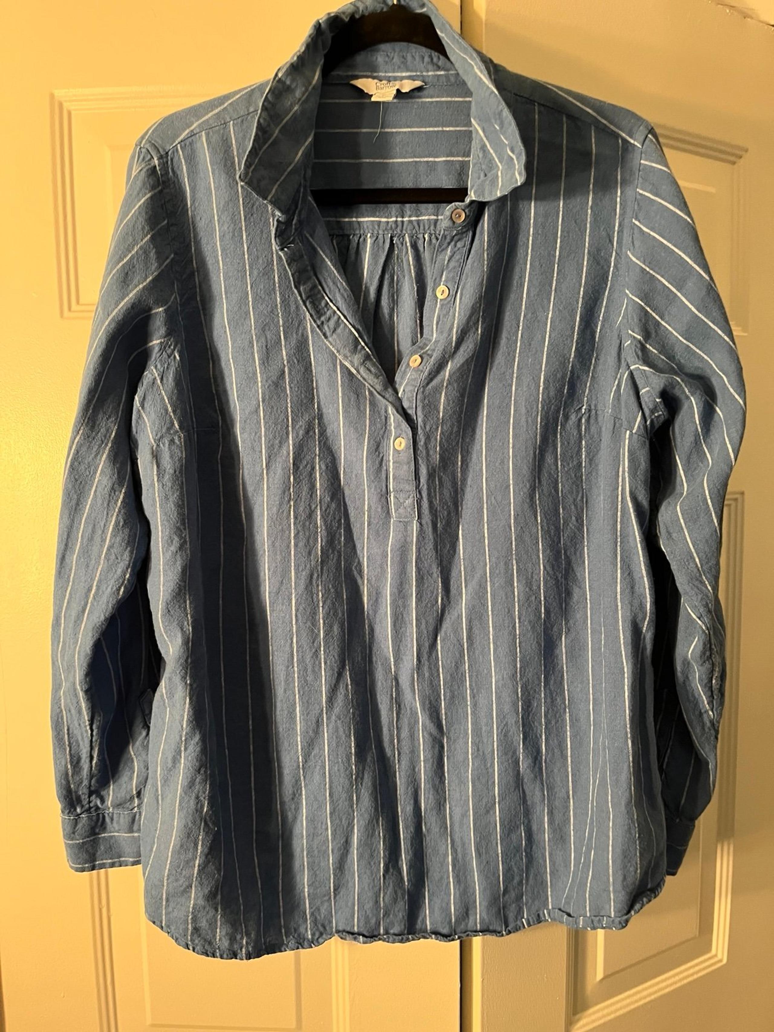 Croft & Barrow 1X Soft Denim Look Stripe Tunic