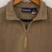 Patagonia Fleece Pullover Sweater Quarter Zip Split Side Hems Beige Womens XS