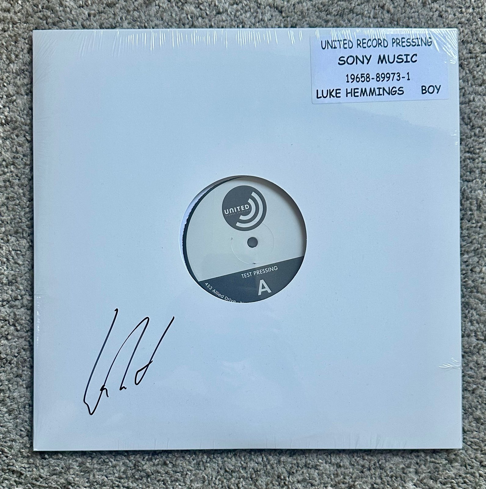 Luke Hemmings SIGNED TEST PRESSING Vinyl LP Boy AUTOGRAPHED PRE-ORDER Numbered