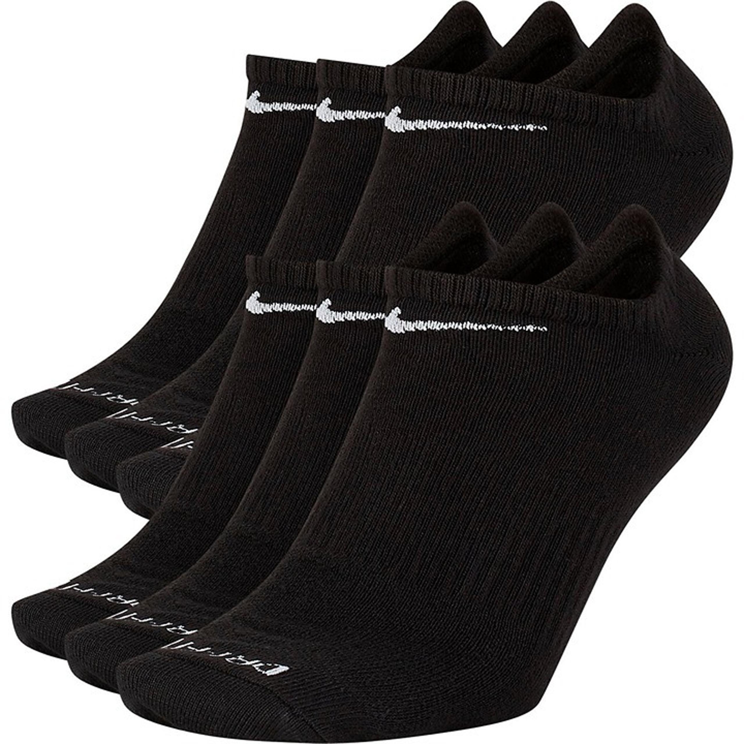 Nike Women's Plus Lightweight No-Show Socks 6-Pack, Size: M, Color: Black