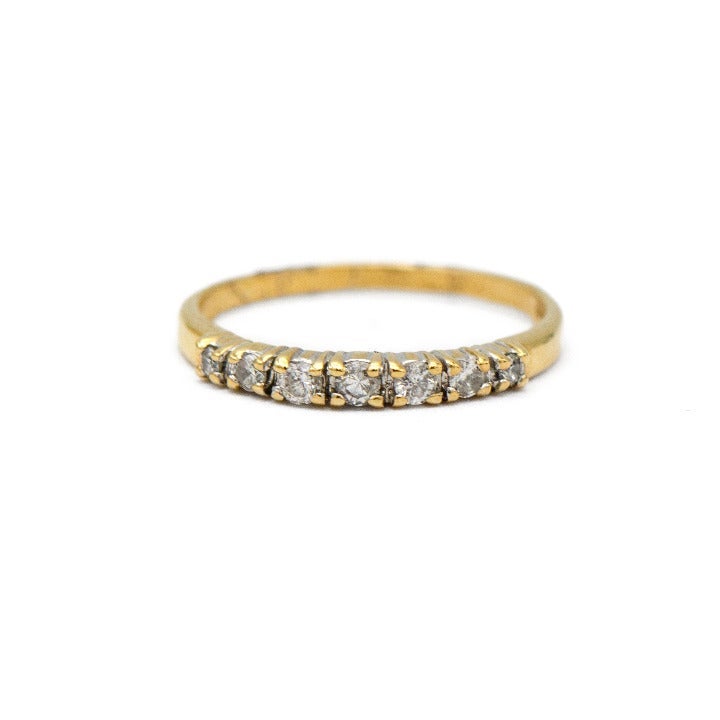14k Yellow Gold Petite Diamond Ring