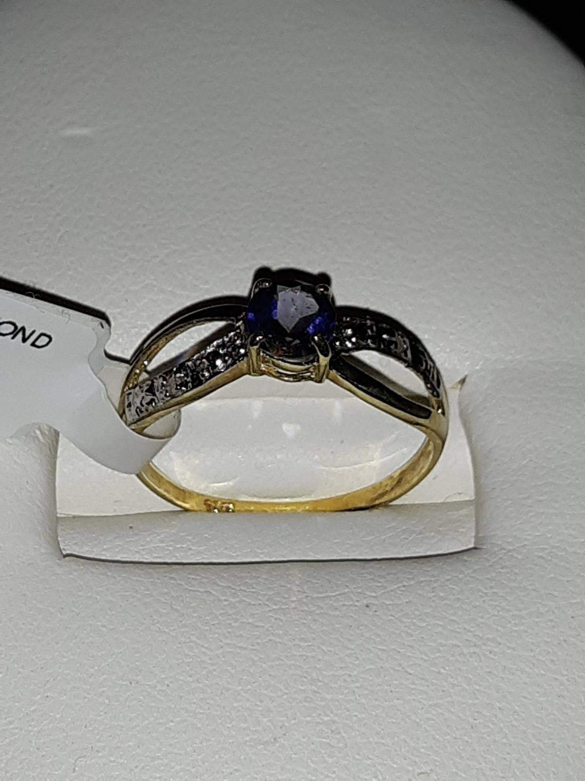 10k Yellow Gold Womens Ring Iolite & Dia