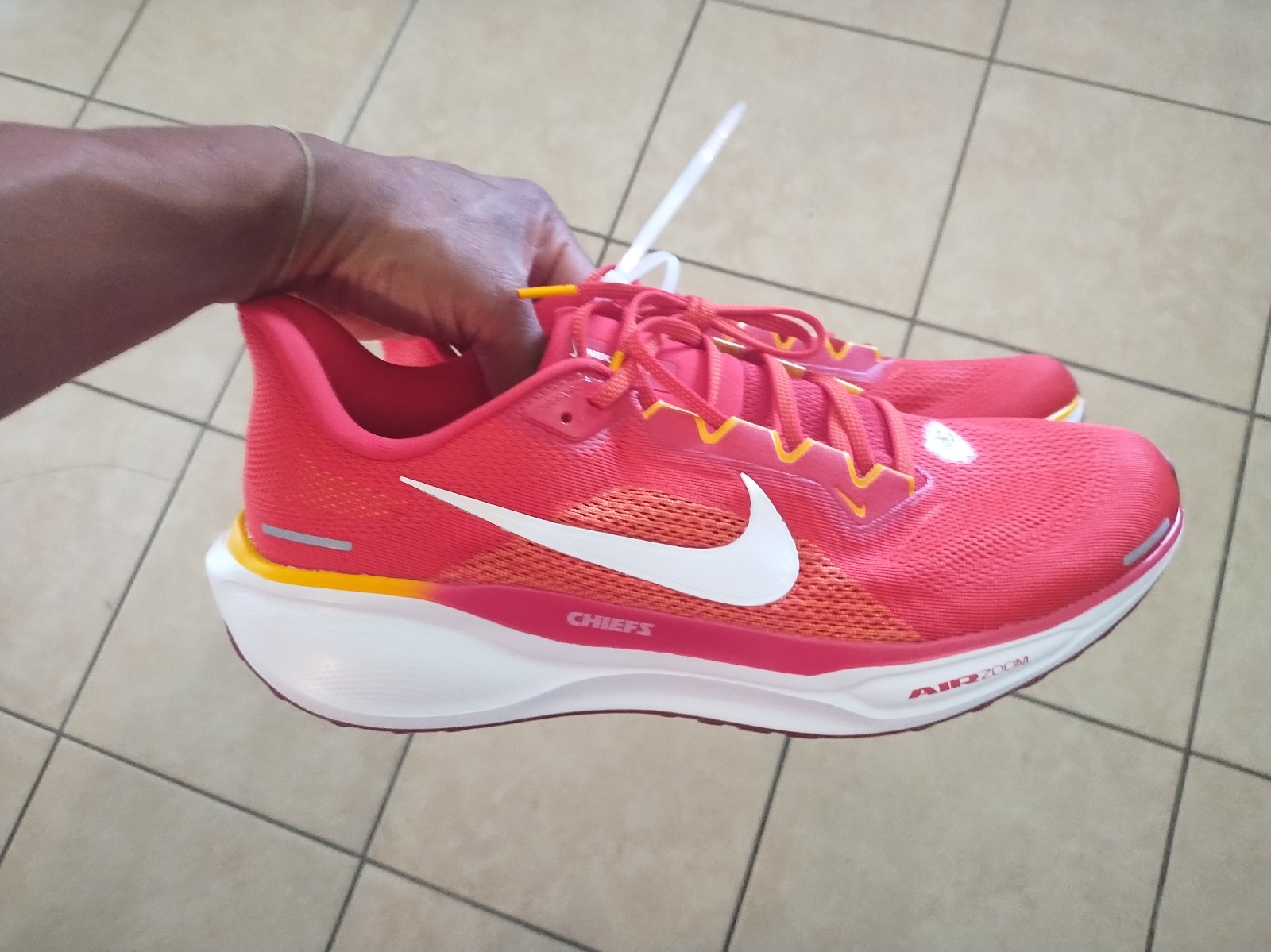 Nike Kansas City Chiefs NFL Zoom Pegasus 41 Running Shoe NEW 2024 size 14 mens