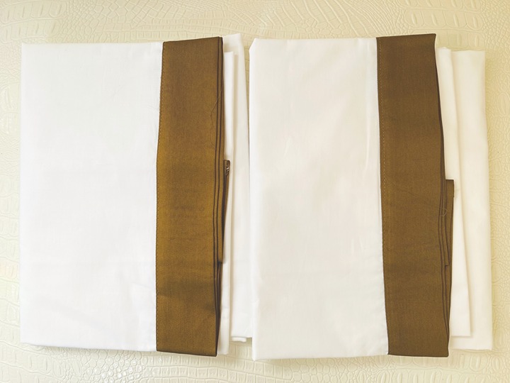 RH Restoration Hardware ITALY 2x Bold Border King Pillowcases 20x40 100%Cotton