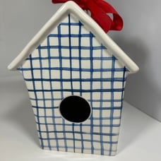 Rae Dunn Original Perch Plaid Birdhouse