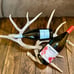 Real Antler 2 Wine Bottle and Glass Rack