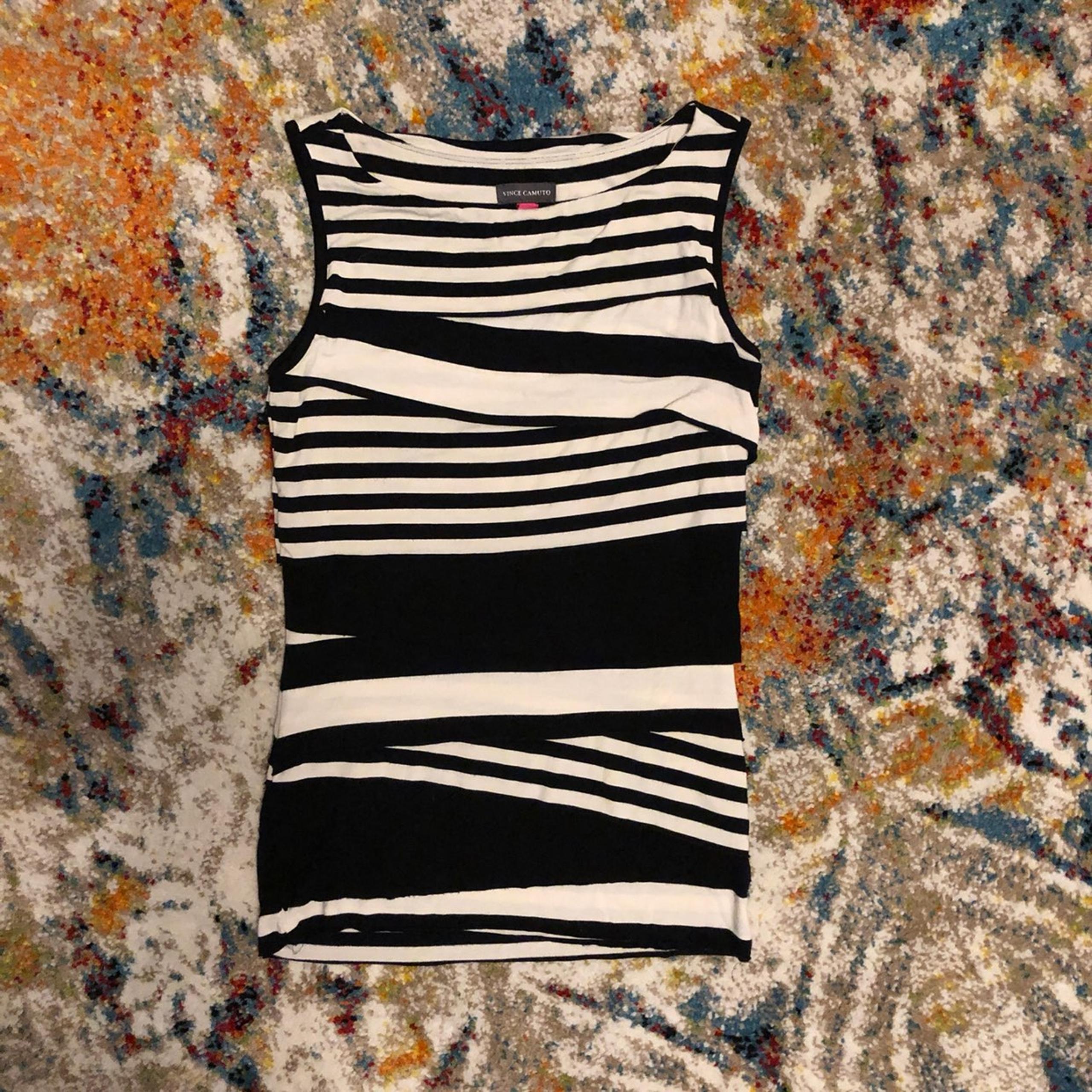 Vince Camuto Black/White Tank Top PXS