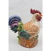 Set Of 2x Rooster Chicken Treasure Craft Barn Ceramic Cookie Jar Biscuit GKA