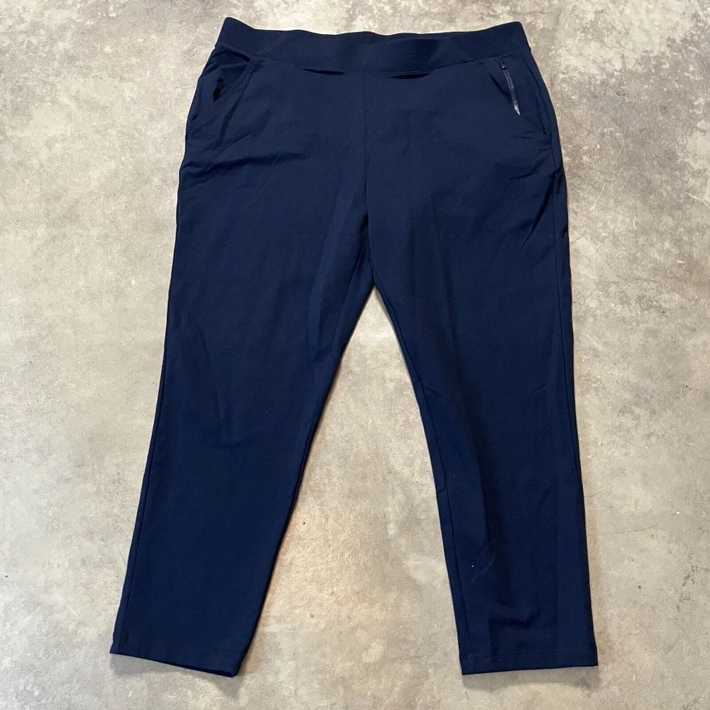 Chicos Zenergy French Terry Ankle Pant Classic Navy Blue Womens 16/18