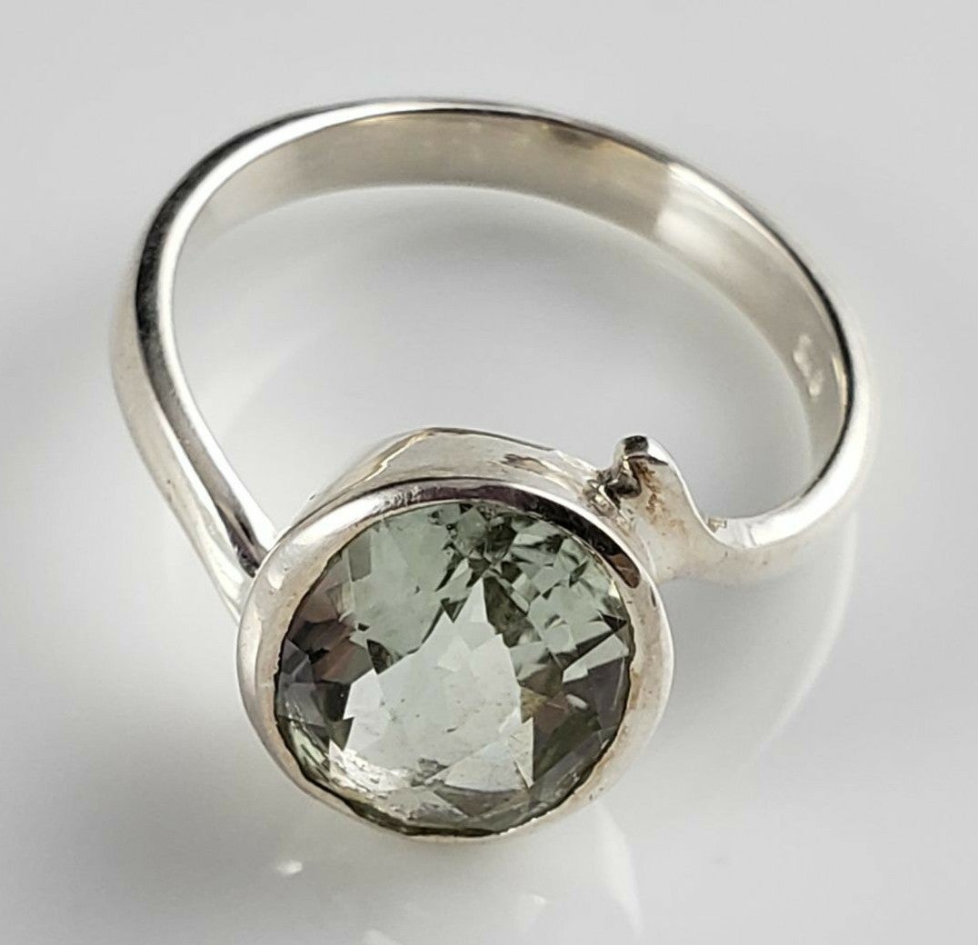 Natural Green Amethyst Sterling Ring