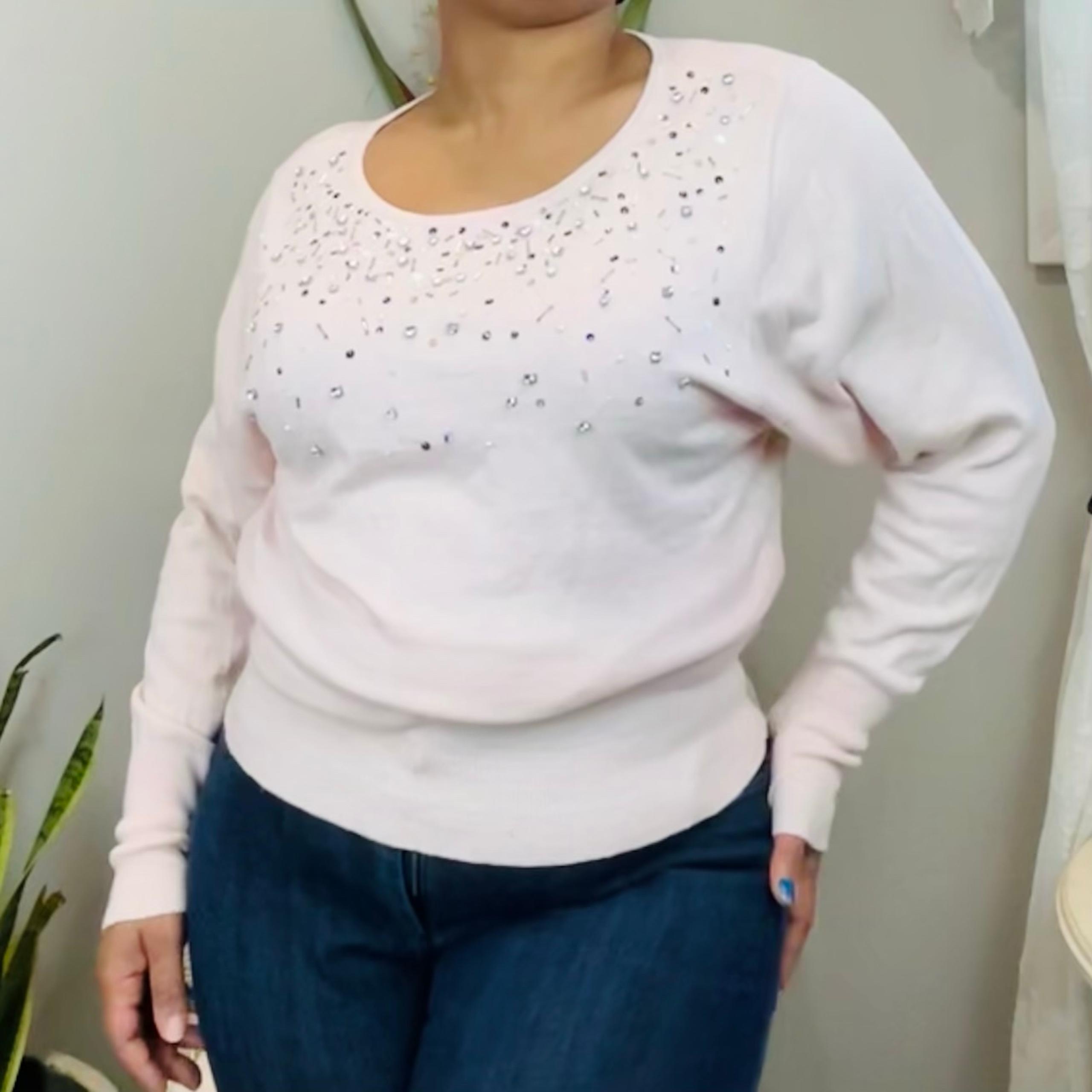 Worthington Baby Pink Embellished Sweater