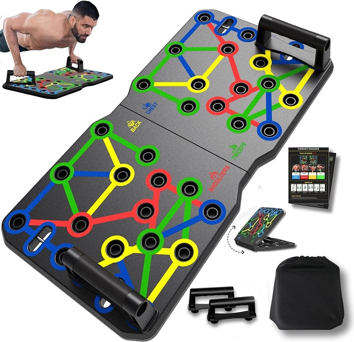 Push Up Board, Portable Multi-Function Foldable 10 in 1