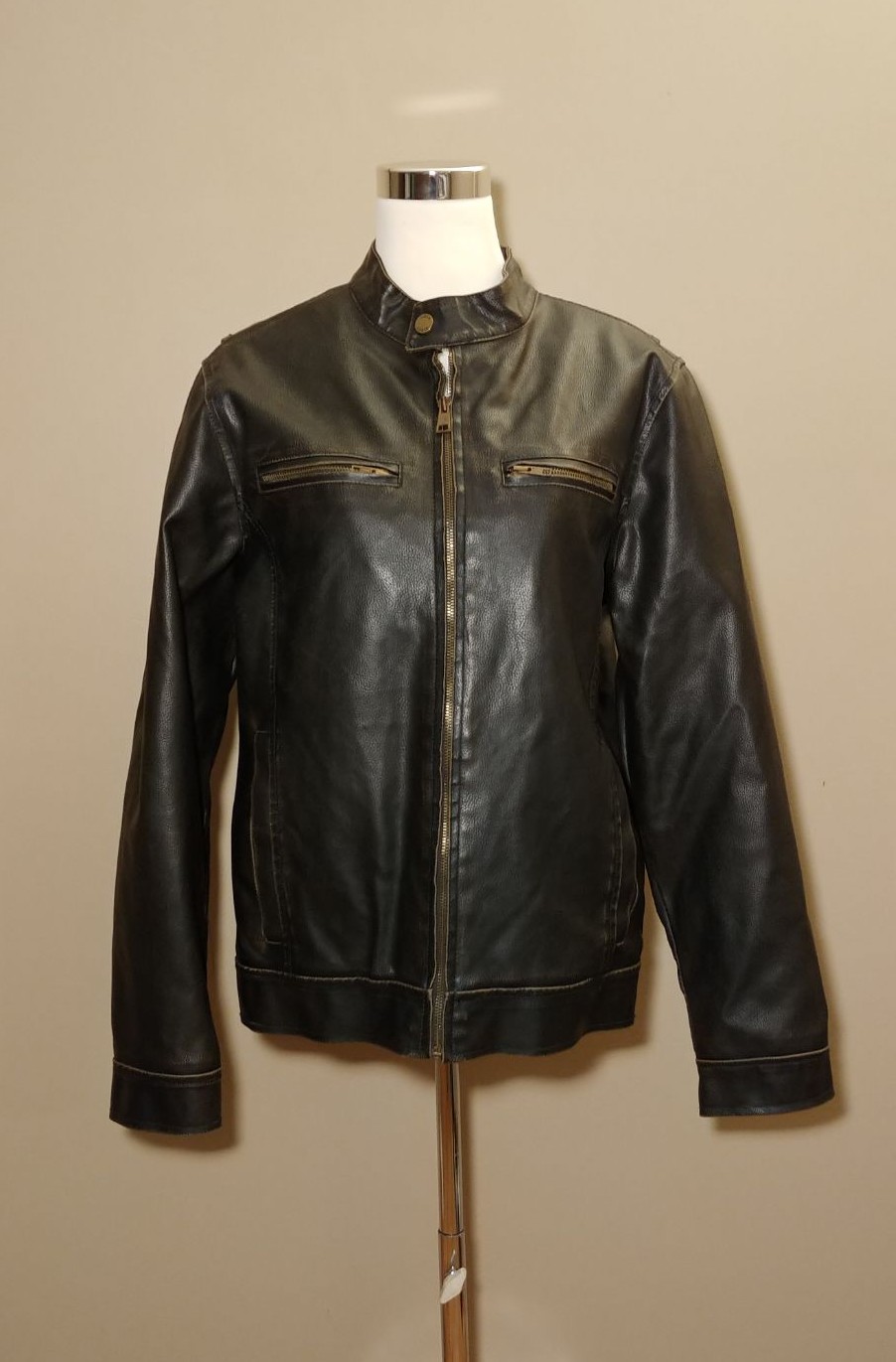 Black Rivet Men's Faux Leather Jacket
