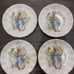 Peter Rabbit Beatrix Potter Set of 4 Salad Plates Scalloped Gold Easter 8
