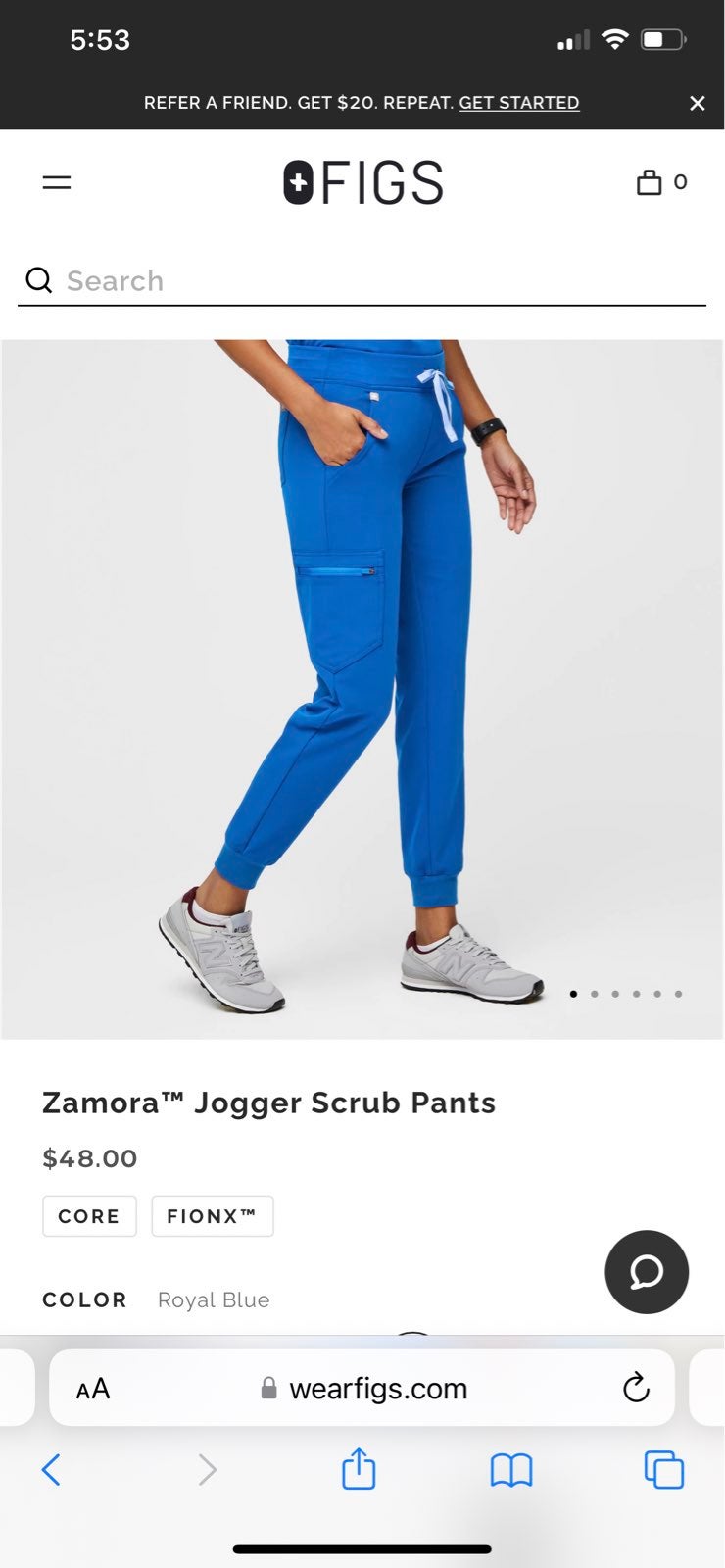 FIG Clothing Zamora Jogger Scrub Pants in Royal Blue XL