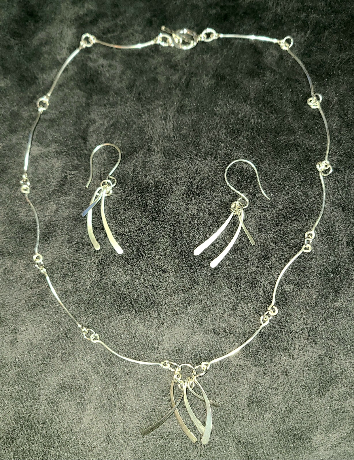 Sterling silver necklace with earrings