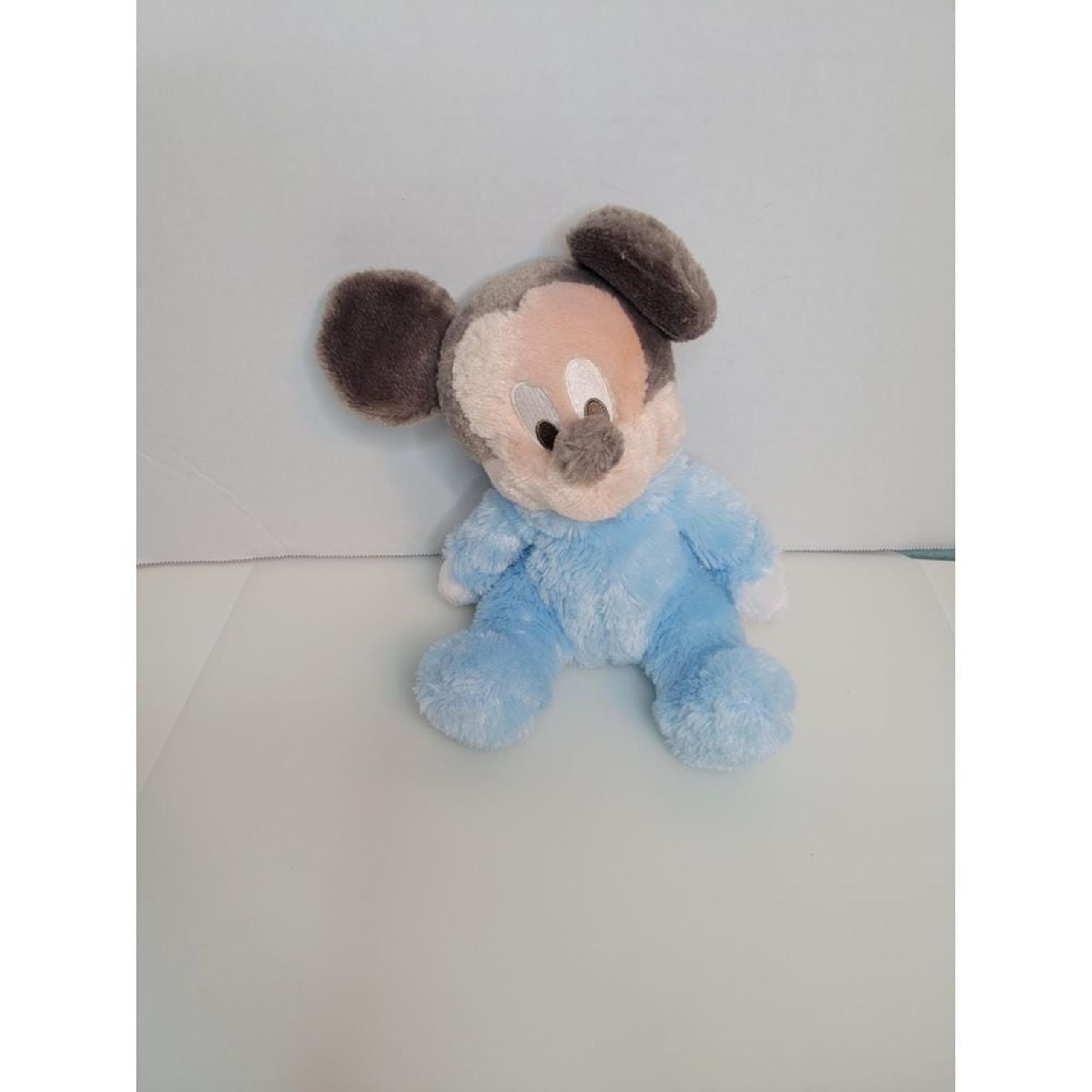 Disney Parks 10" Baby Mickey Mouse Rattle Bell Plush Soft Cute Nursery Toy