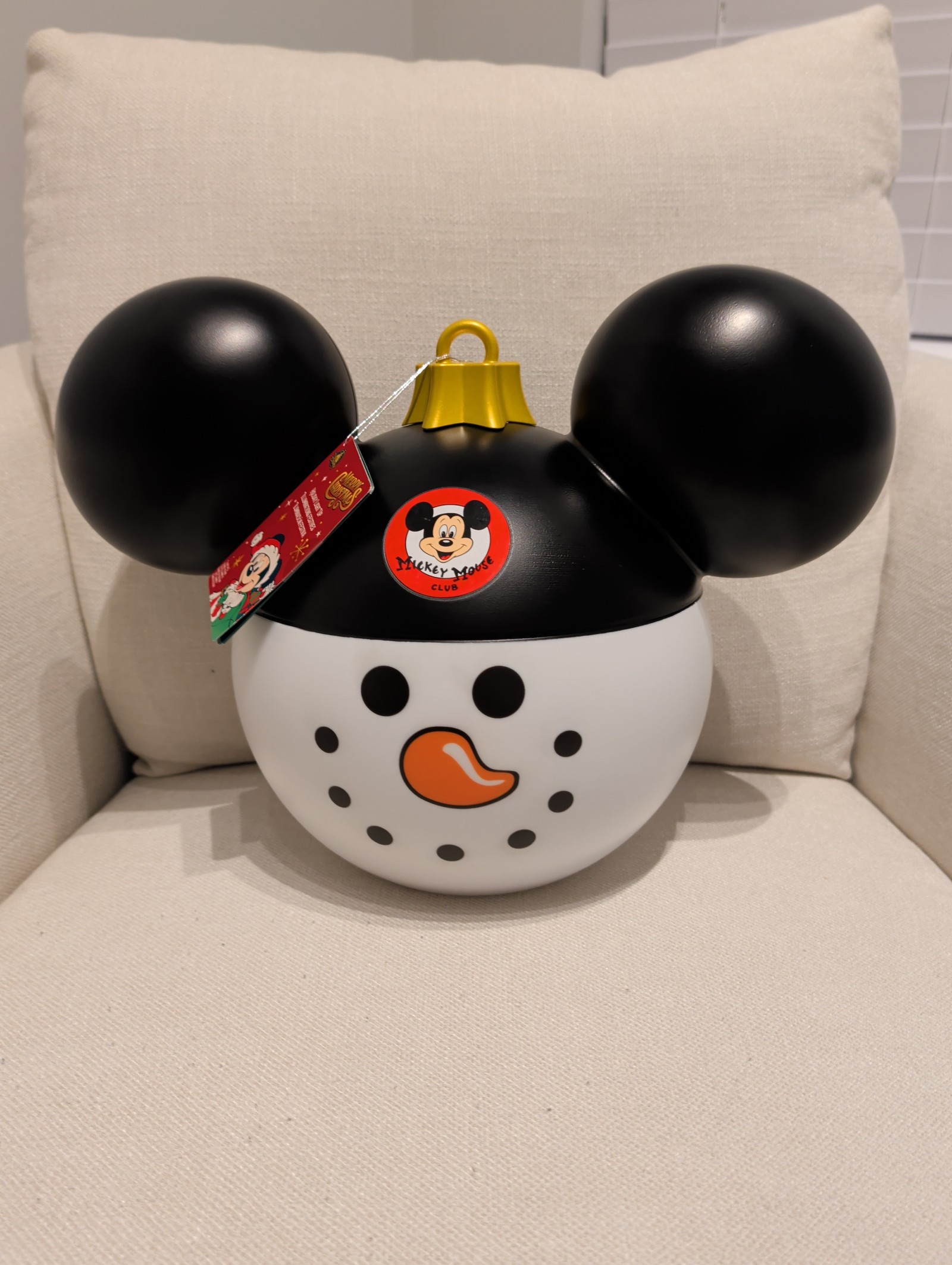 Disney Parks Mickey Snowman Light Up Decor NWT