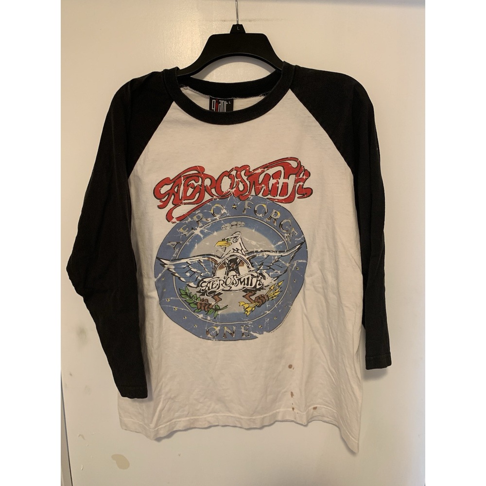 Vintage 90s Aerosmith Raglan Shirt Size L