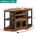 Rustic Corner TV Stand Entertainment Center Media Console with Charging Station
