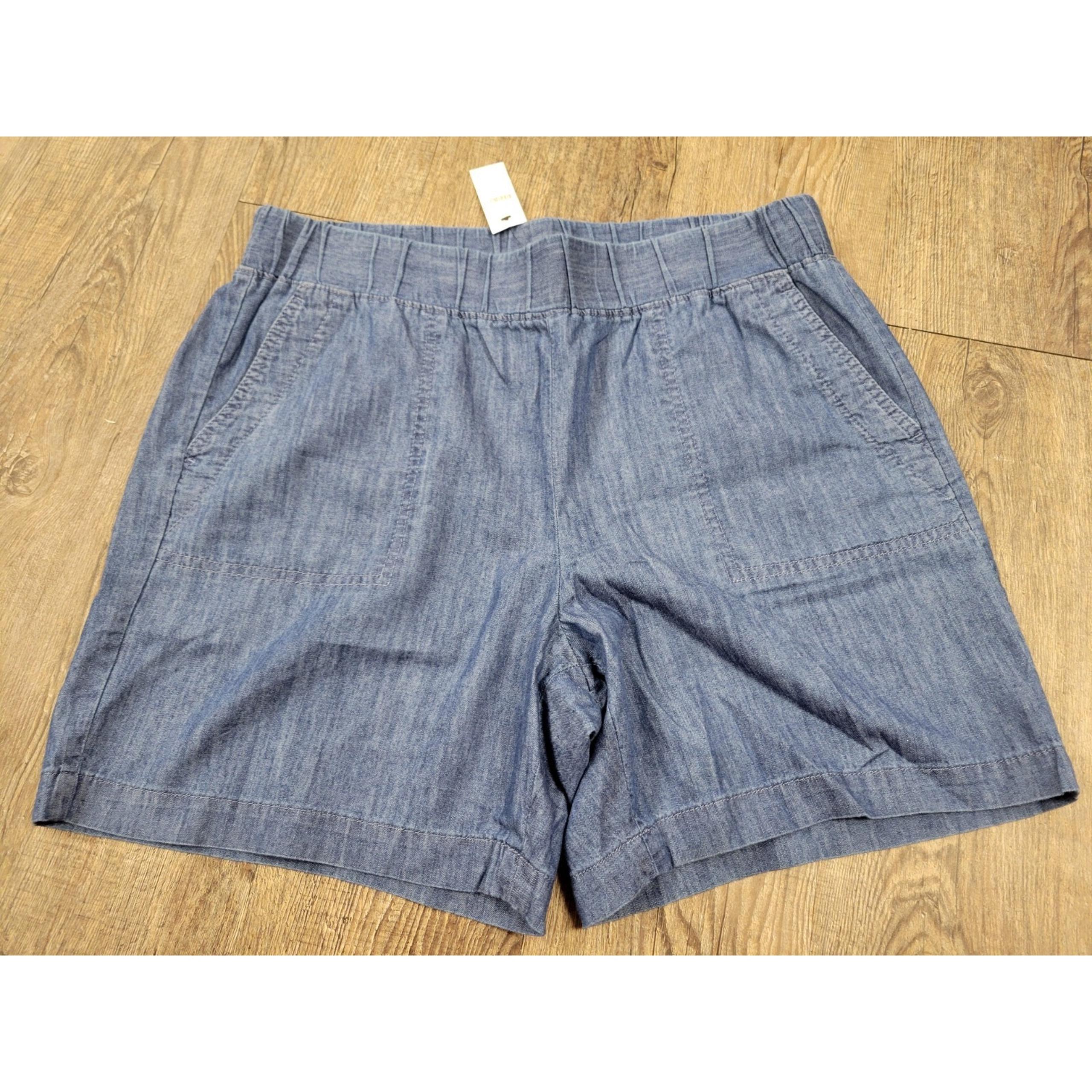 Talbots NWT Denim Elastic Waist Flat Front Women's Pull On Shorts Size Medium