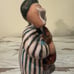Vintage Uzbek Ceramic Figurine Man with a Snake