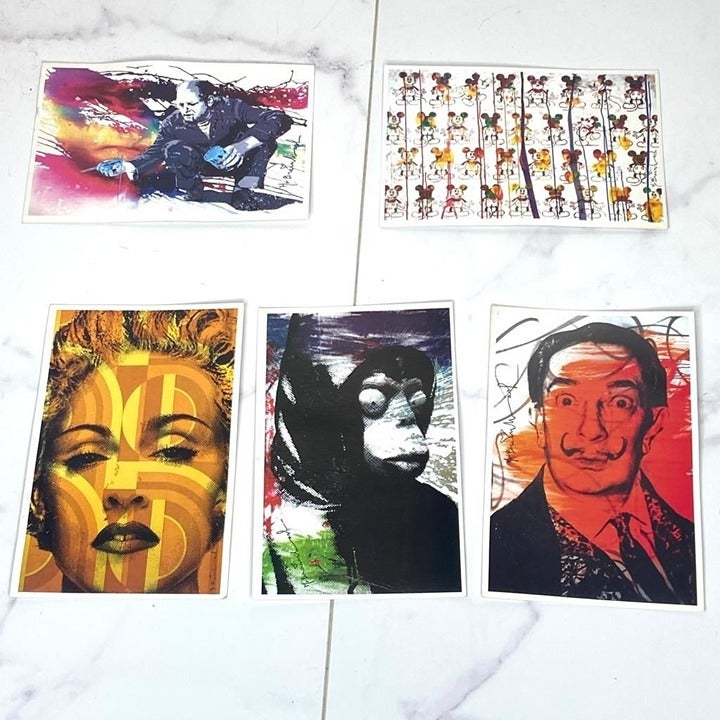 Mr. Brainwash ICONS 5 Pop Art Post Cards Madonna Mickey Mouse Art Show NYC