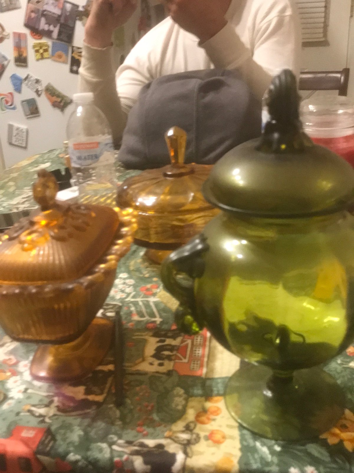 Candy dish green vintage