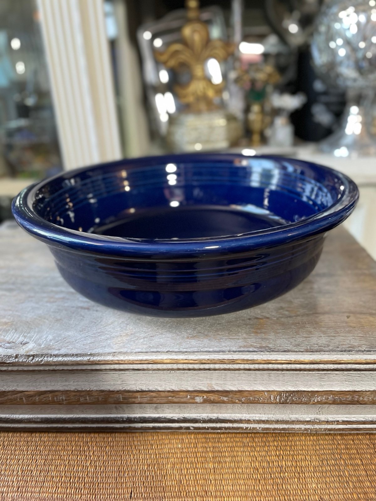 Fiesta dark cobalt blue stoneware serving bowl 10.5” HLC USA