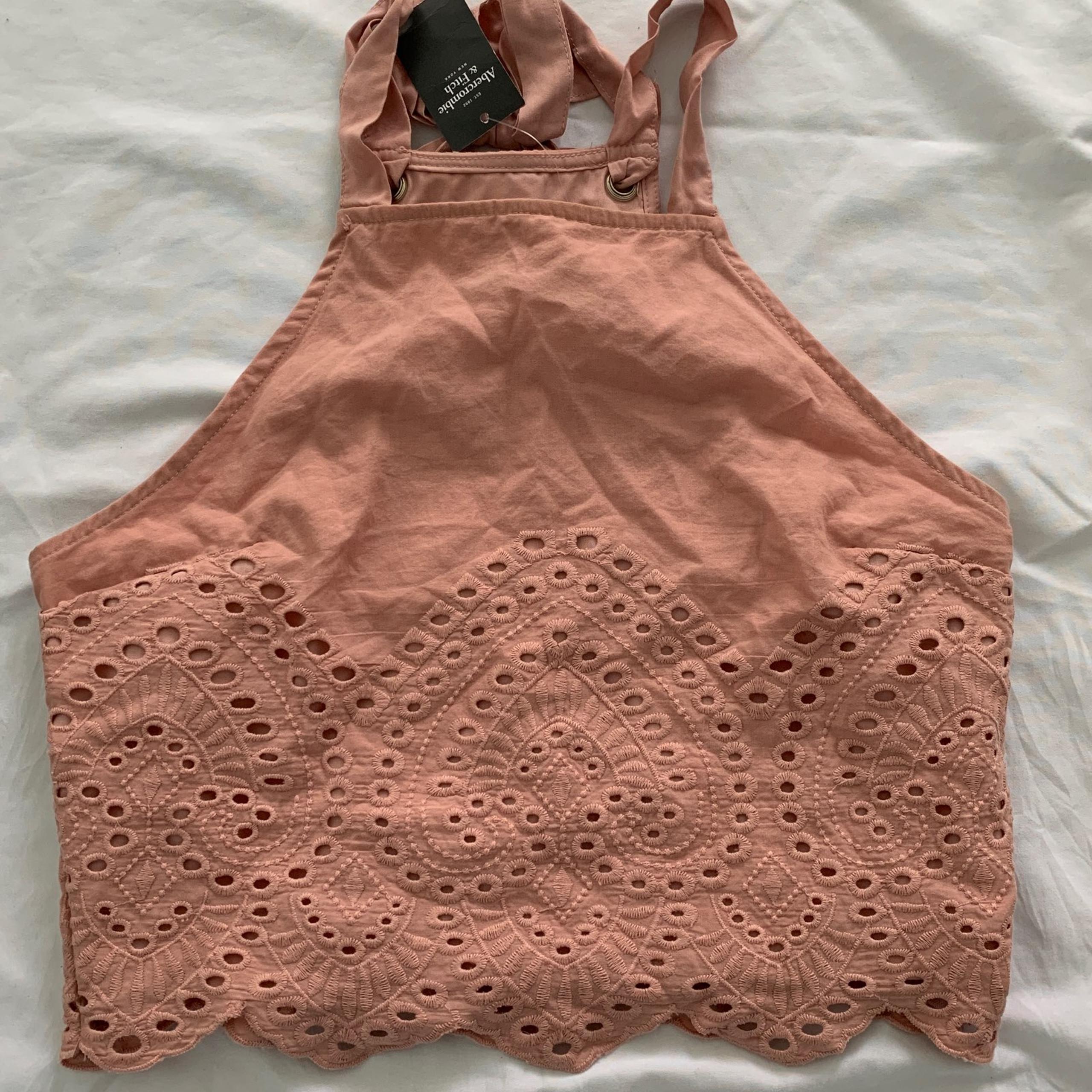 A&F Women Pink Halter Tank Top