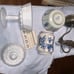 Antique bathroom lot blue + white