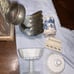 Antique bathroom lot blue + white
