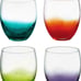Anton Studio Multicolor Bubble Wine Glass Fizz DOF Tumblers Set of 4 Glasses